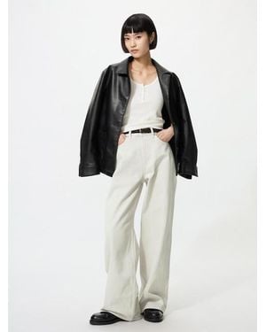 Uniqlo Vaquero Ancho Tiro Alto - Blanco