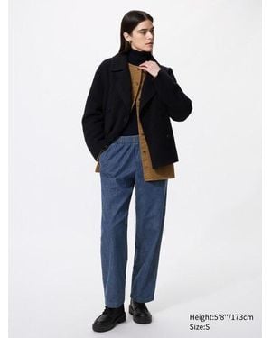 Uniqlo Cotton Relaxed Ankle Trousers (Denim, Longer) - Blue
