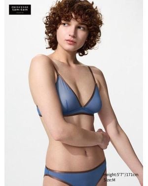 Uniqlo Sujetador Sin Aros Malla Color Block - Azul