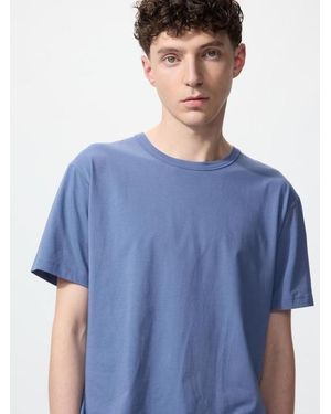Uniqlo Airism Cotton Crew Neck T-Shirt - Blue