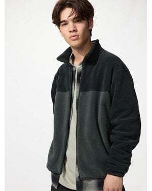 Uniqlo Fleece Full-Zip Jacket (Colour Block) - Black