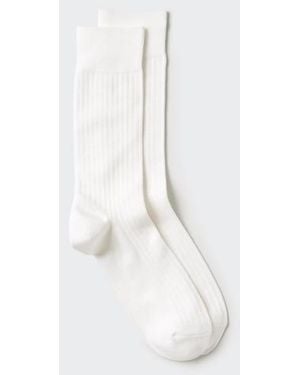 Uniqlo Heattech Socks (Wide Ribbed) - White