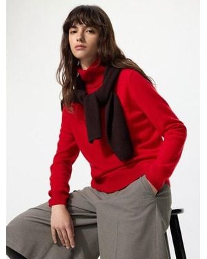 Uniqlo Jersey 100% Cashmere Cuello Alto - Rojo
