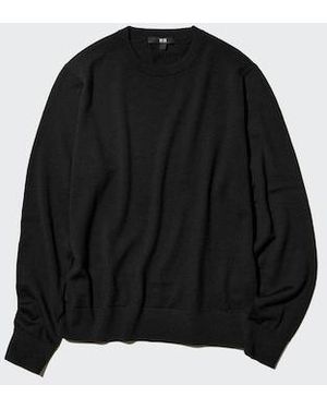 Uniqlo 100% Merino Crew Neck Jumper - Black