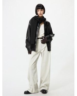 Uniqlo High Rise Wide Jeans - White