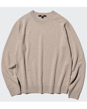 Uniqlo 100% Cashmere Crew Neck Jumper - Natural