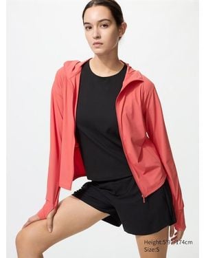 Uniqlo Ultra Stretch Airism Uv Protection Full-Zip Hoodie - Red