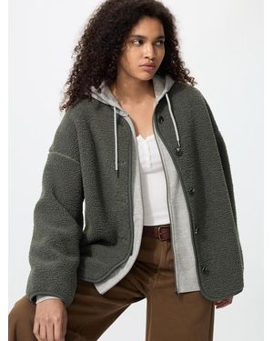 Uniqlo Pile Lined Fleece Relaxed Cardigan - Grey