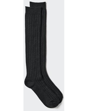 Uniqlo Heattech Calcetines Térmicos Alto Rodilla Canalé - Negro