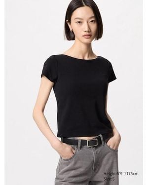 Uniqlo T-Shirt Con Reggiseno Airism Cotone - Nero