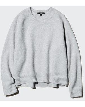 Uniqlo Soufflé Yarn Crew Neck Jumper - Grey