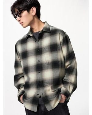 Uniqlo Camicia Flanella A Quadri - Grigio