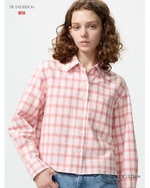 Uniqlo Oxford Boxy Shirt (Checked) - Pink