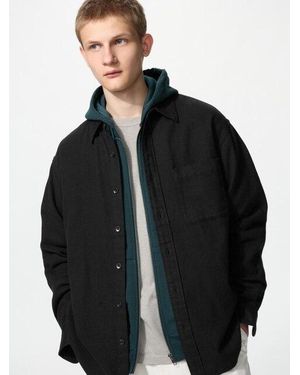 Uniqlo Flannel Shirt (Regular Collar) - Black
