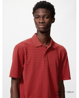 Uniqlo Dry-Ex Polo Shirt (Patterned) - Red
