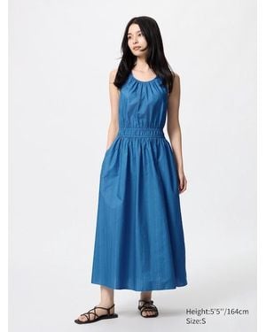 Uniqlo Vestito Senza Maniche - Blu