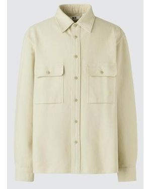 Uniqlo Brushed Cotton Shirt - Natural