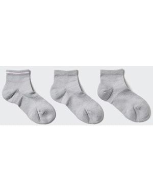 Uniqlo Short Socks (Pile Line, 3 Pairs) - Metallic