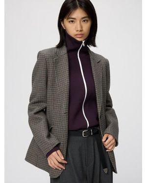 Uniqlo Double-Faced Wool Blend Tailored Jacket (Checked) - Grey