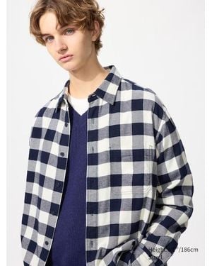 Uniqlo Camisa Franela Cuadros - Azul