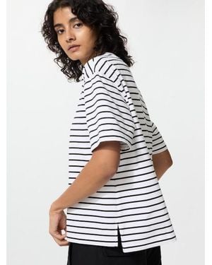 Uniqlo Airism Cotton T-Shirt (Stripe) - White