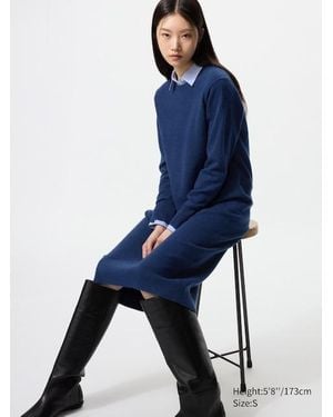 Uniqlo Vestito Filato Soffice - Blu