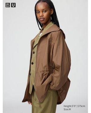 Uniqlo Uv Protection Sheer Oversized Parka - Brown