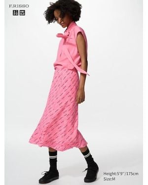 Uniqlo Falda Larga Acampanada Estampada - Rosa