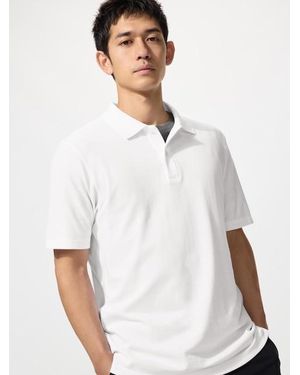 Uniqlo Airism Cotton Piqué Polo Shirt - White