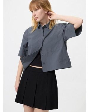 Uniqlo Nylon Boxy Short Shirt (Half Sleeve) - Blue