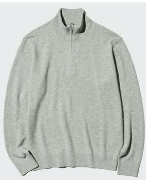 Uniqlo 100% Cashmere Half-Zip Jumper - Grey