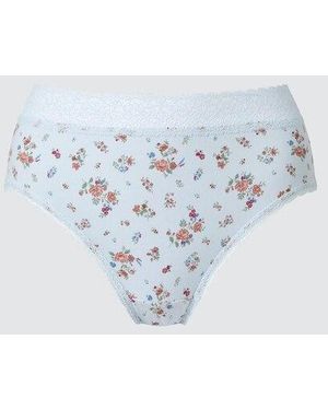 Uniqlo Briefs (High Rise, Flowers) - Blue