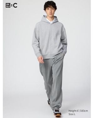 Uniqlo Pleated Wide Tapered Trousers - Grey