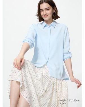 Uniqlo Rayon Blouse - Blue
