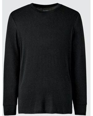 Uniqlo Heattech Extra Warm Cashmere Blend Crew Neck T-Shirt (Long Sleeve) - Black