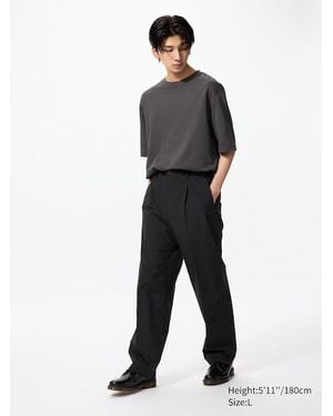 Uniqlo Airsense Pantalón Pinzas Ancho (Ligero) - Negro
