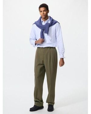Uniqlo Pleated Wide Trousers (Longer) - Blue
