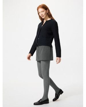 Uniqlo Heattech Knitted Ribbed Tights - Black