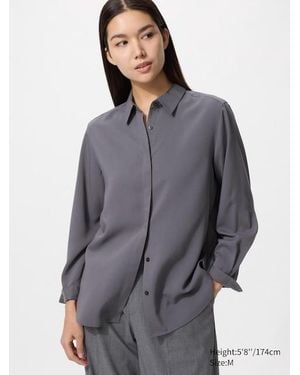 Uniqlo Viskose Bluse - Grau
