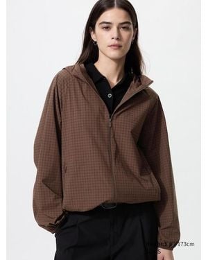 Uniqlo Uv Protection Pocketable Parka (Patterned) - Brown