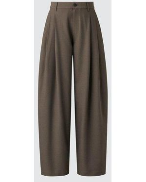 Uniqlo Pantalón Barrel Pinzas - Marrón