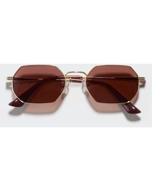 Uniqlo Sunglasses (Hexagon, Metal) - Brown