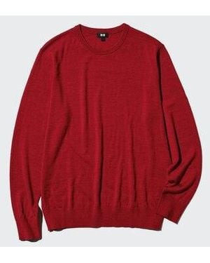 Uniqlo Jersey 100% Merino Cuello Redondo - Rojo