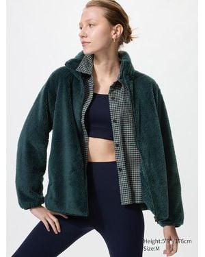 Uniqlo Pile Morbido Con Zip - Grigio
