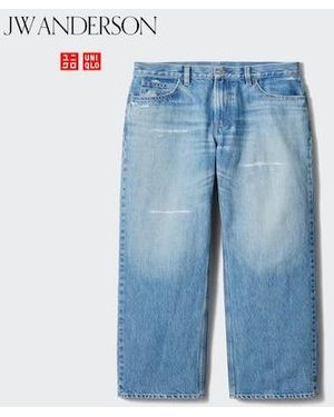 Uniqlo Straight Jeans (Distressed, Longer) - Blue