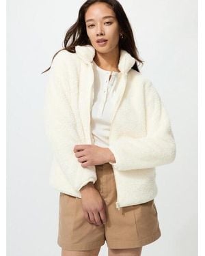 Uniqlo Fluffy Yarn Fleece Full-Zip Jacket - Natural