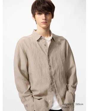 Uniqlo 100% Premium Linen Shirt - Natural