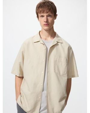 Uniqlo Cotton Linen Blend Shirt - Natural