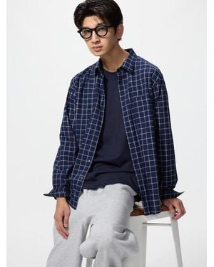 Uniqlo Broadcloth Regular Fit Shirt (Regular Collar, Check) - Blue