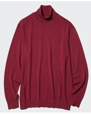 Uniqlo 100% Merino Turtleneck Jumper - Red